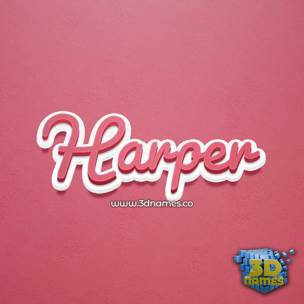 harper in Red Scribble style - 3D name wallpaper