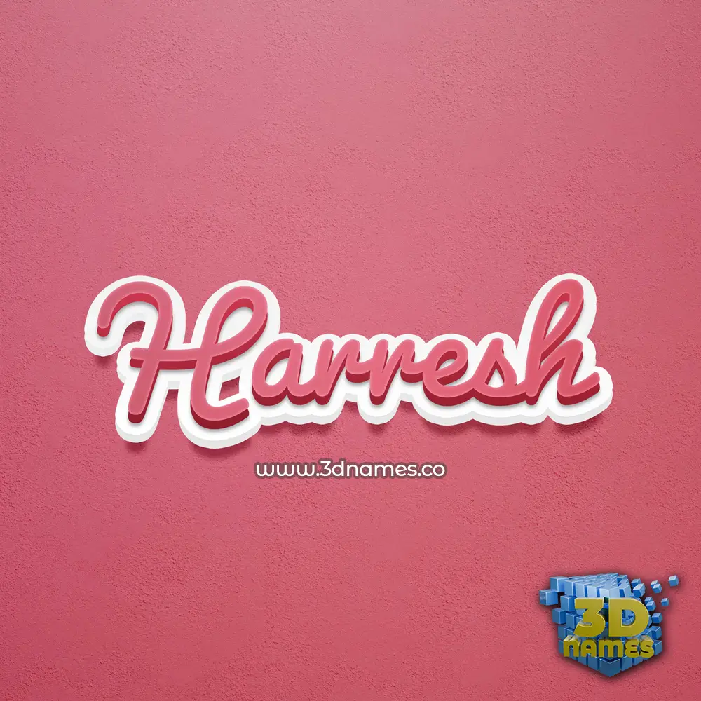 harresh in Red Scribble style - 3D name wallpaper