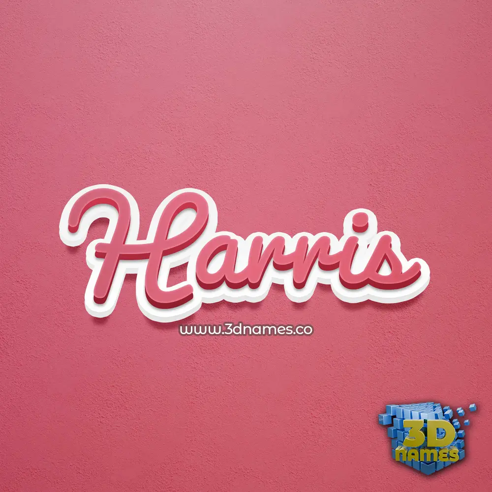 harris in Red Scribble style - 3D name wallpaper
