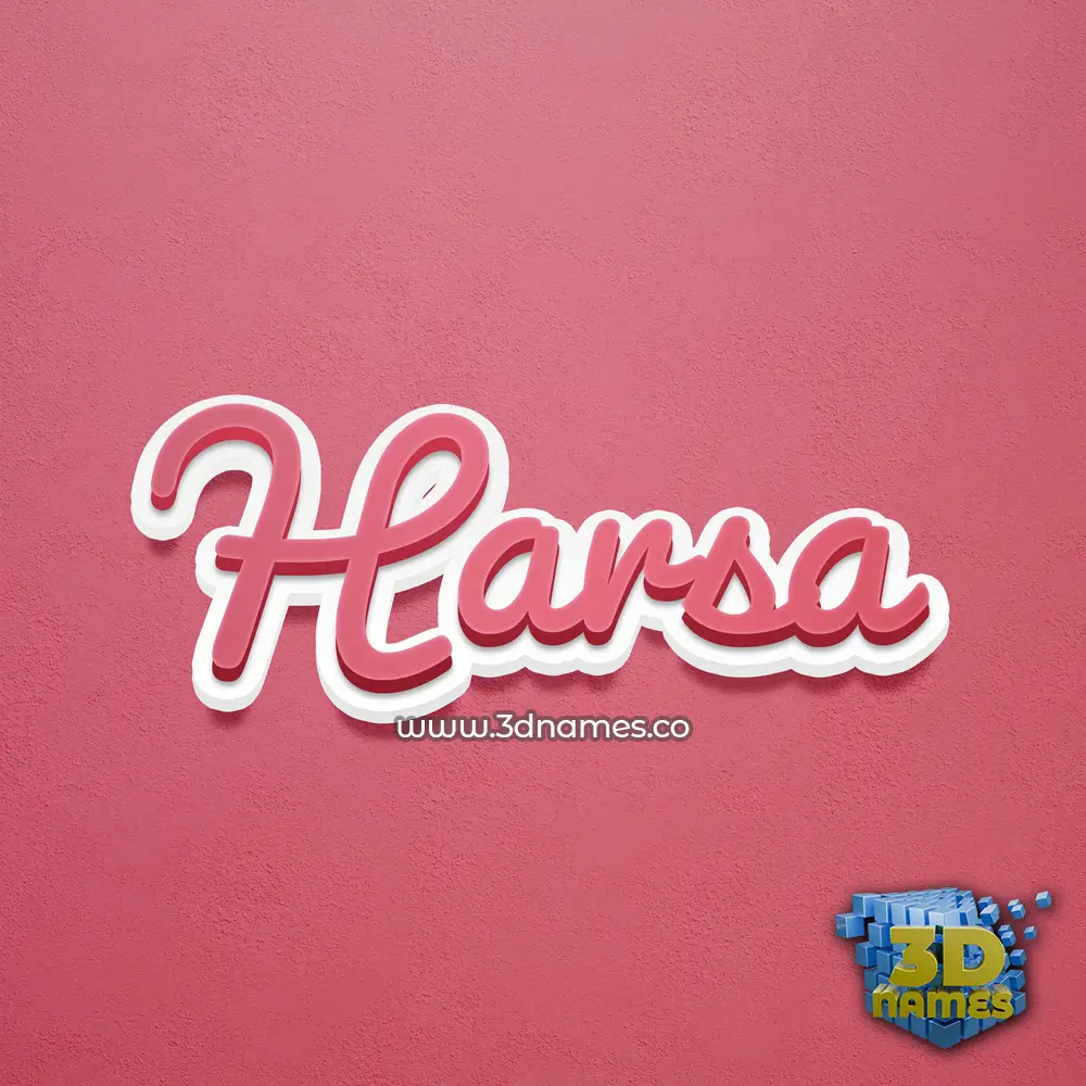 harsa in Red Scribble style - 3D name wallpaper