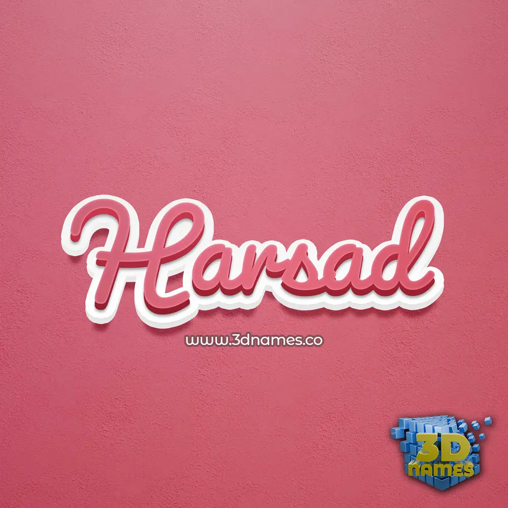 harsad in Red Scribble style - 3D name wallpaper