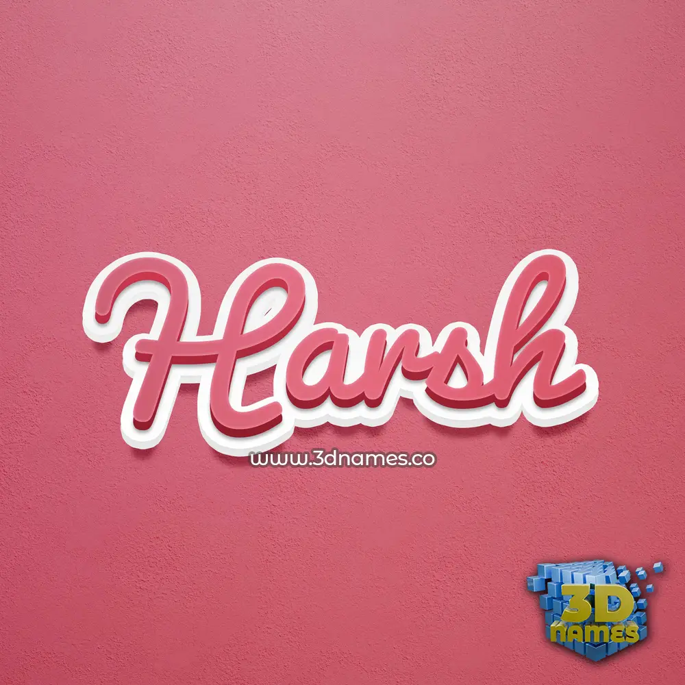 harsh in Red Scribble style - 3D name wallpaper