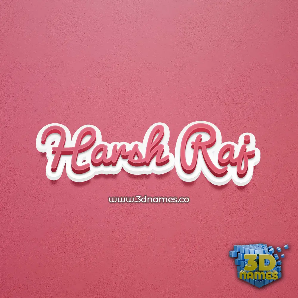 harsh raj in Red Scribble style - 3D name wallpaper