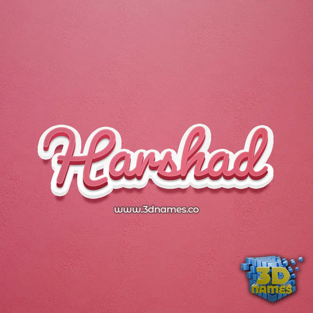 harshad in Red Scribble style - 3D name wallpaper