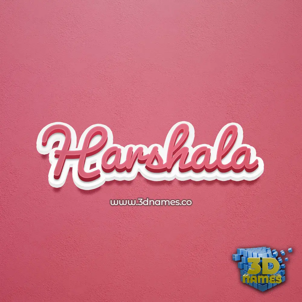 harshala in Red Scribble style - 3D name wallpaper