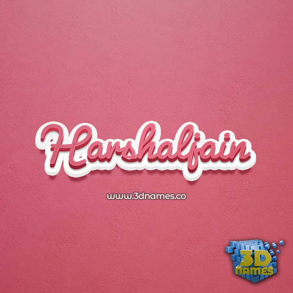 harshaljain in Red Scribble style - 3D name wallpaper