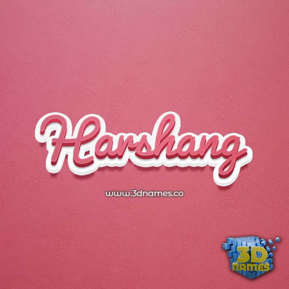 harshang in Red Scribble style - 3D name wallpaper