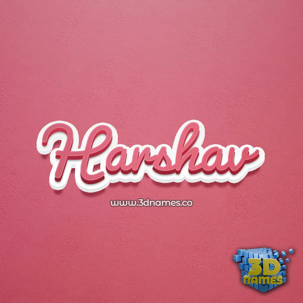 harshav in Red Scribble style - 3D name wallpaper