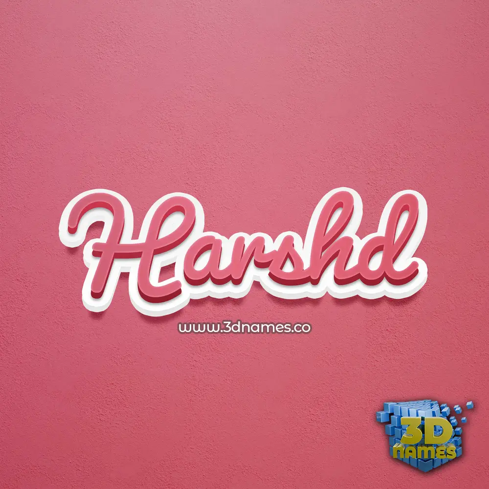 harshd in Red Scribble style - 3D name wallpaper