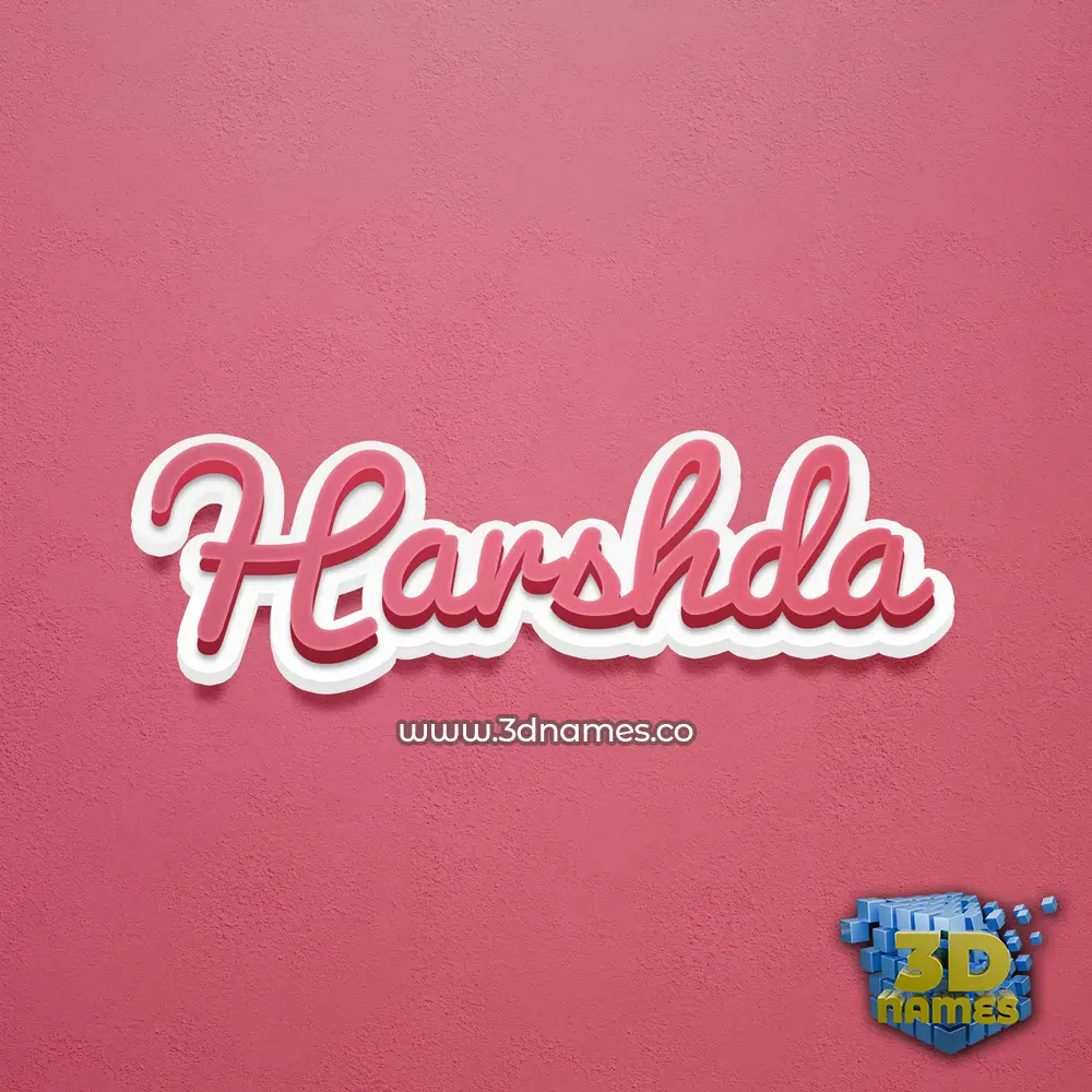 harshda in Red Scribble style - 3D name wallpaper