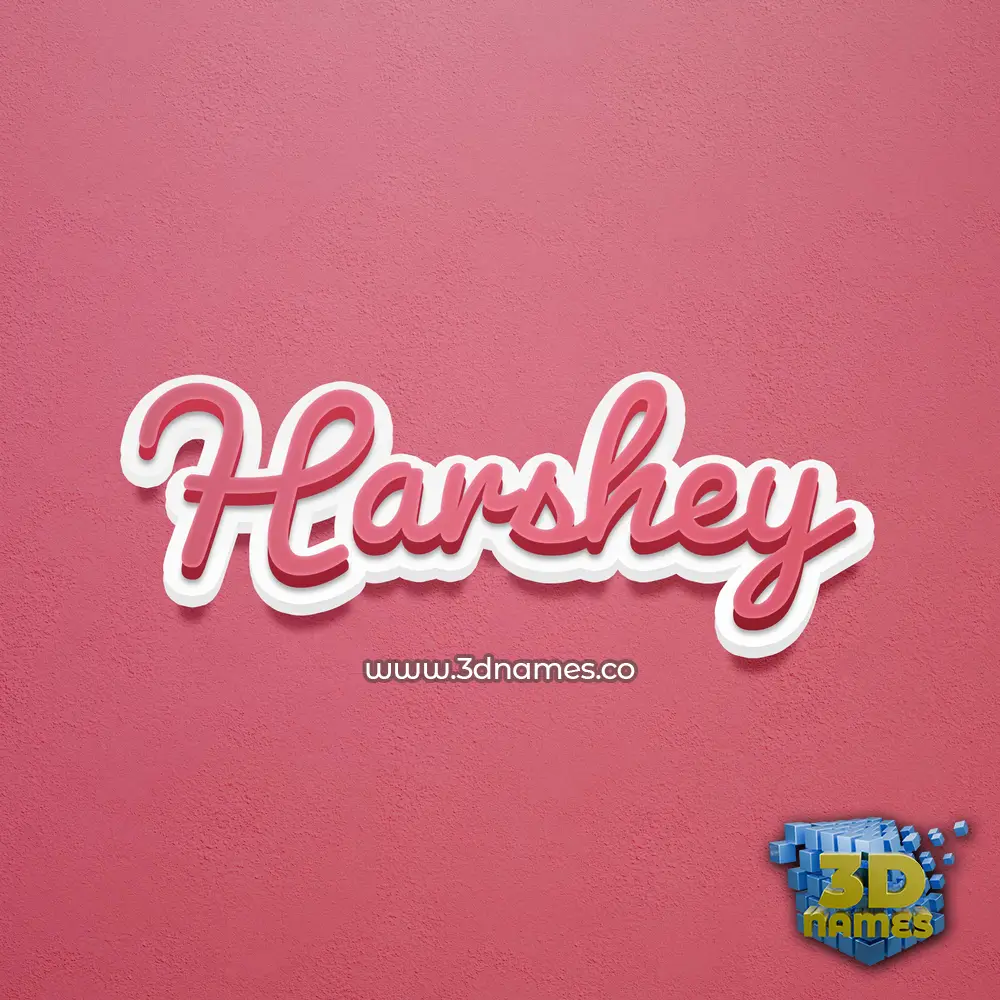 harshey in Red Scribble style - 3D name wallpaper