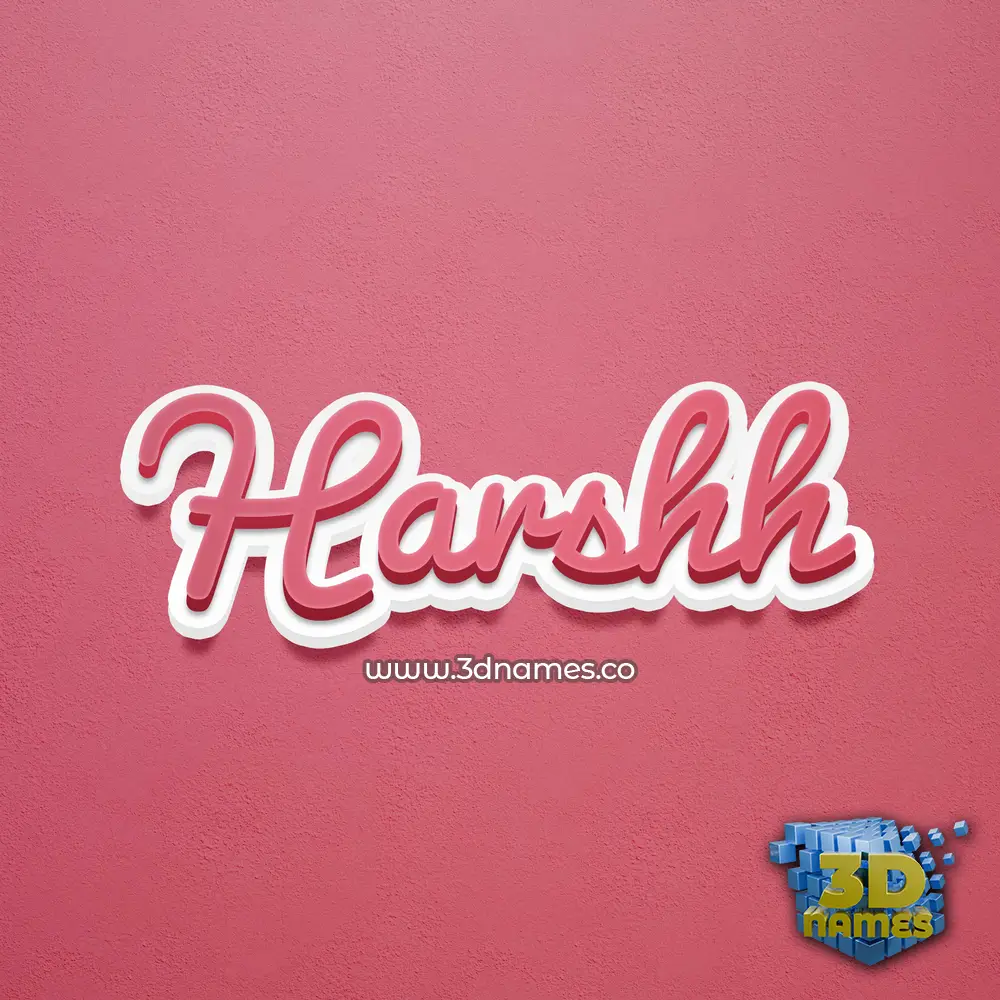 harshh in Red Scribble style - 3D name wallpaper