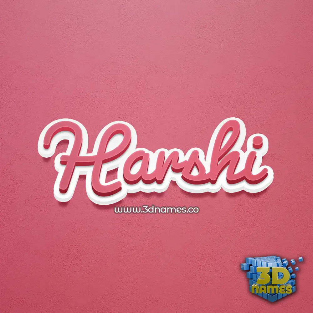harshi in Red Scribble style - 3D name wallpaper