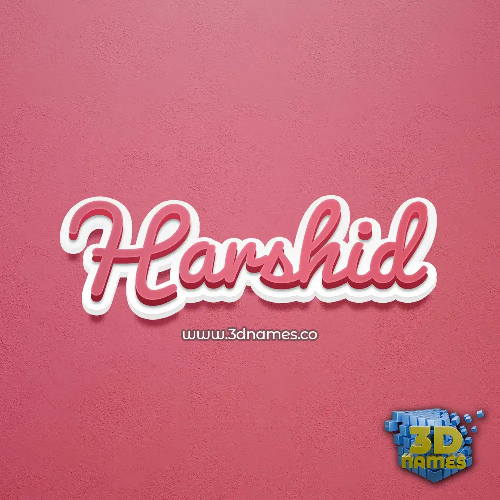 harshid in Red Scribble style - 3D name wallpaper