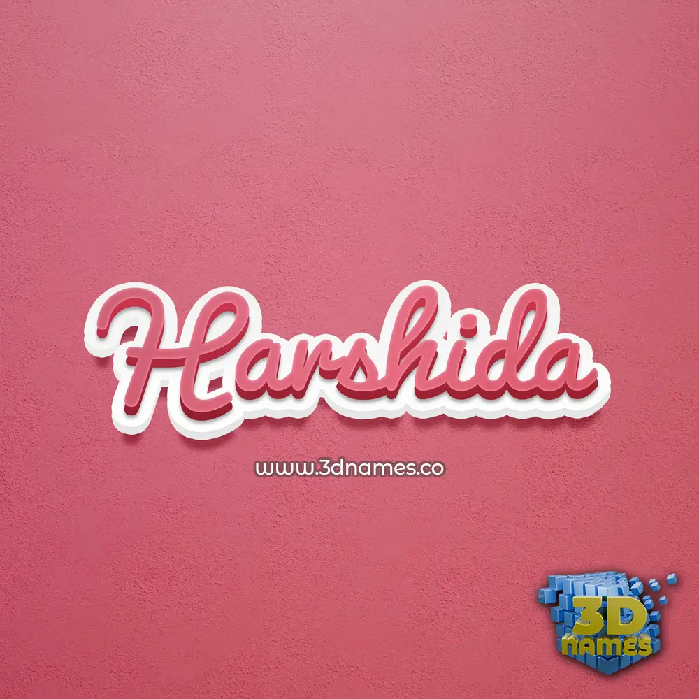 harshida in Red Scribble style - 3D name wallpaper