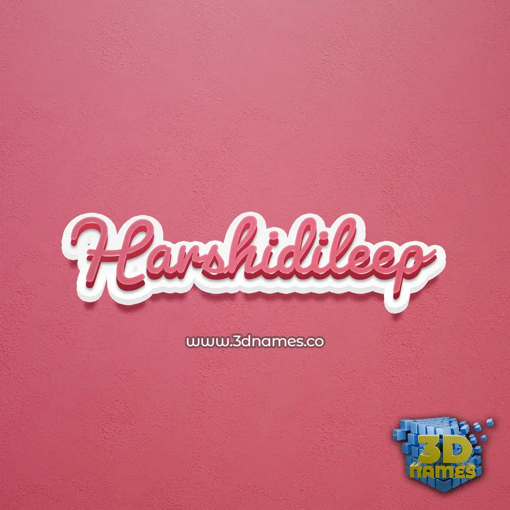 harshidileep in Red Scribble style - 3D name wallpaper