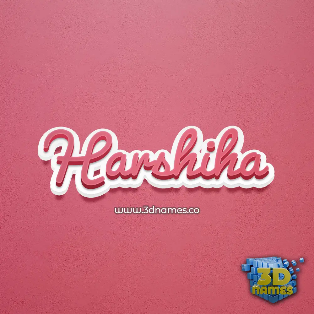 harshiha in Red Scribble style - 3D name wallpaper