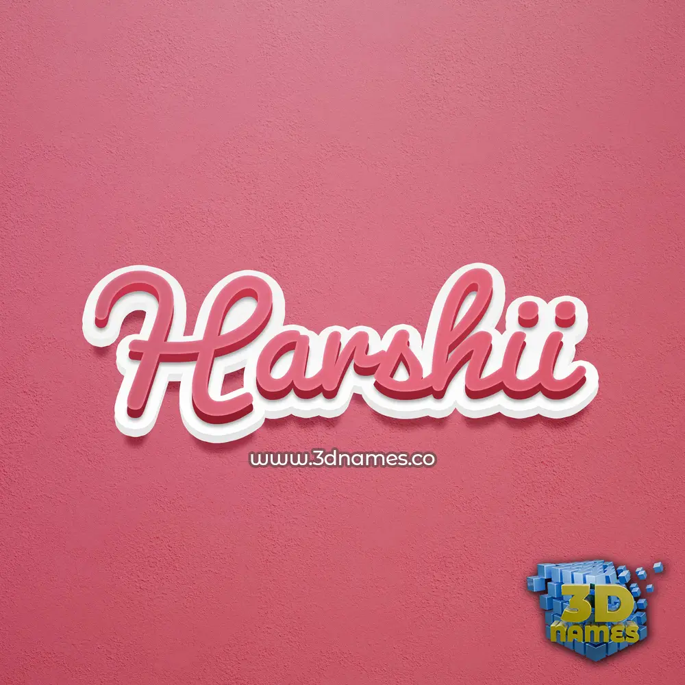 harshii in Red Scribble style - 3D name wallpaper