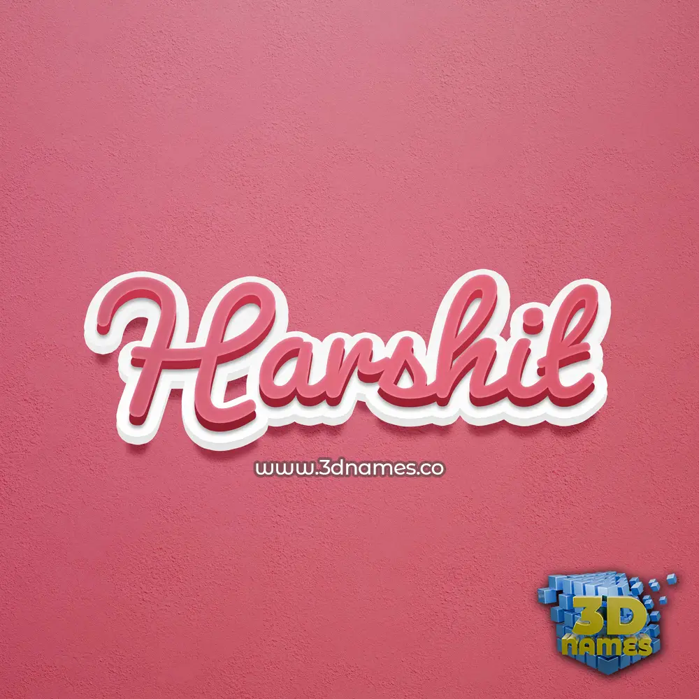 harshit in Red Scribble style - 3D name wallpaper