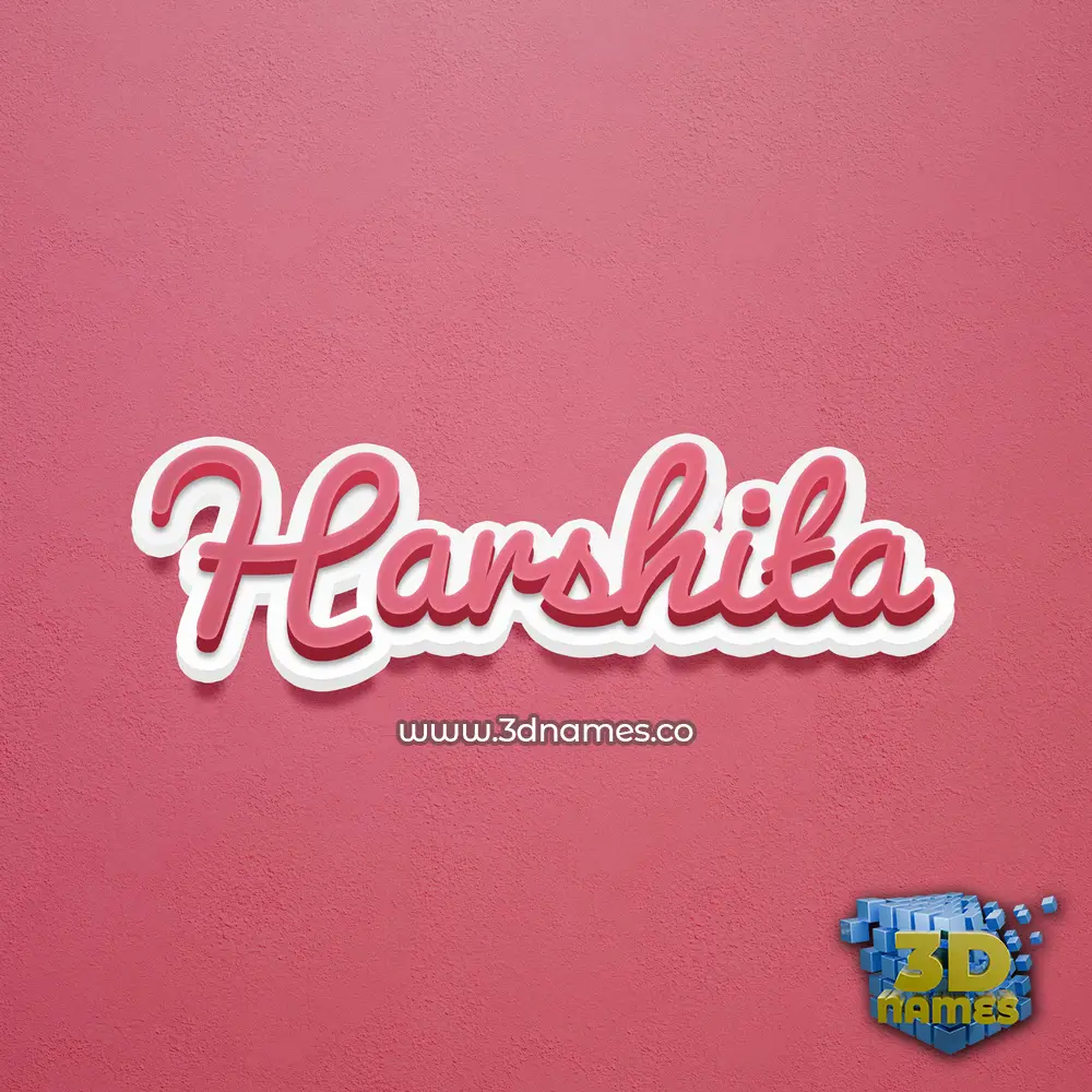 harshita in Red Scribble style - 3D name wallpaper