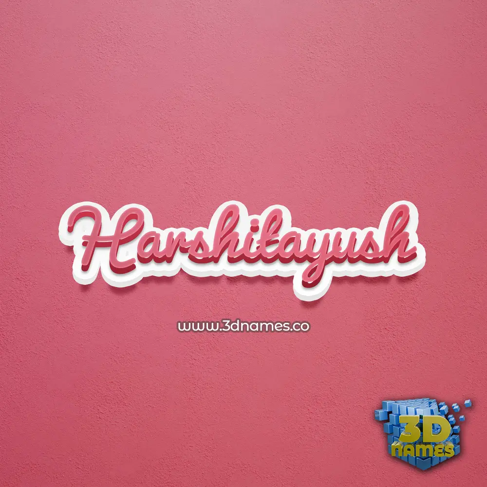harshitayush in Red Scribble style - 3D name wallpaper