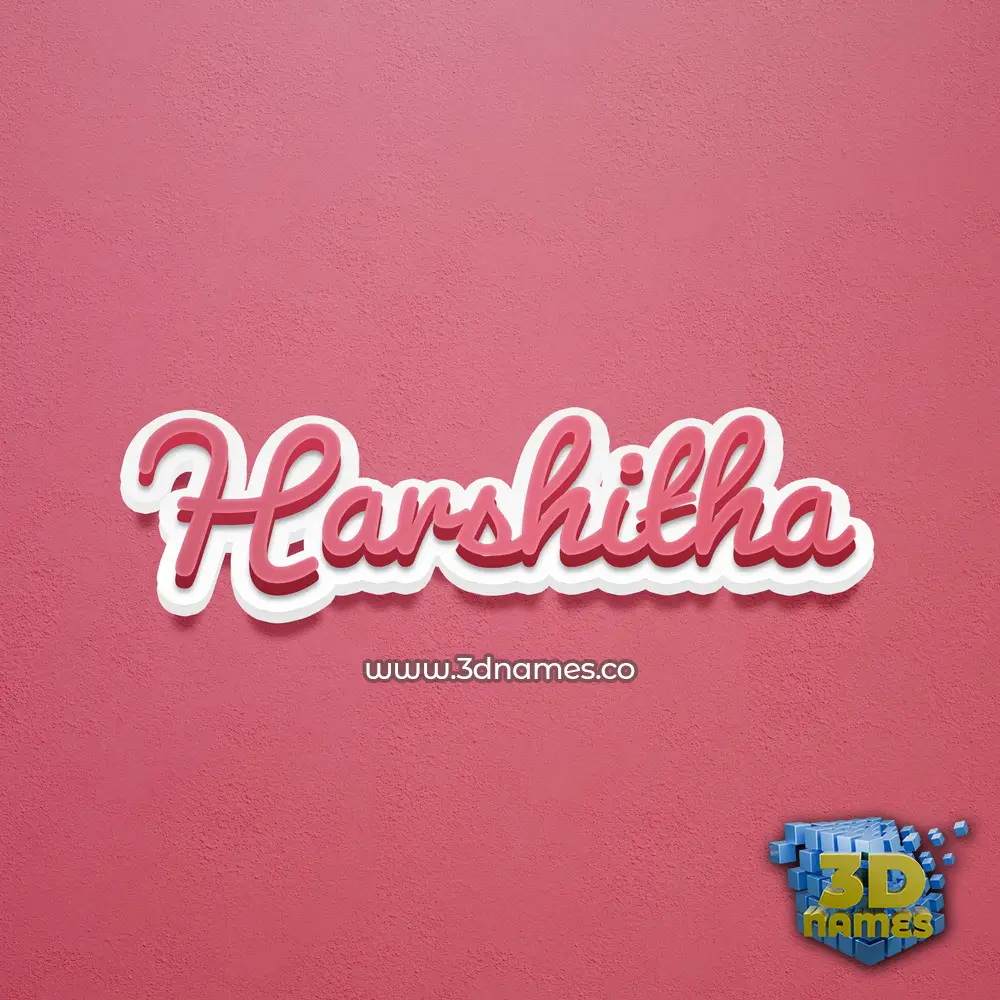harshitha in Red Scribble style - 3D name wallpaper