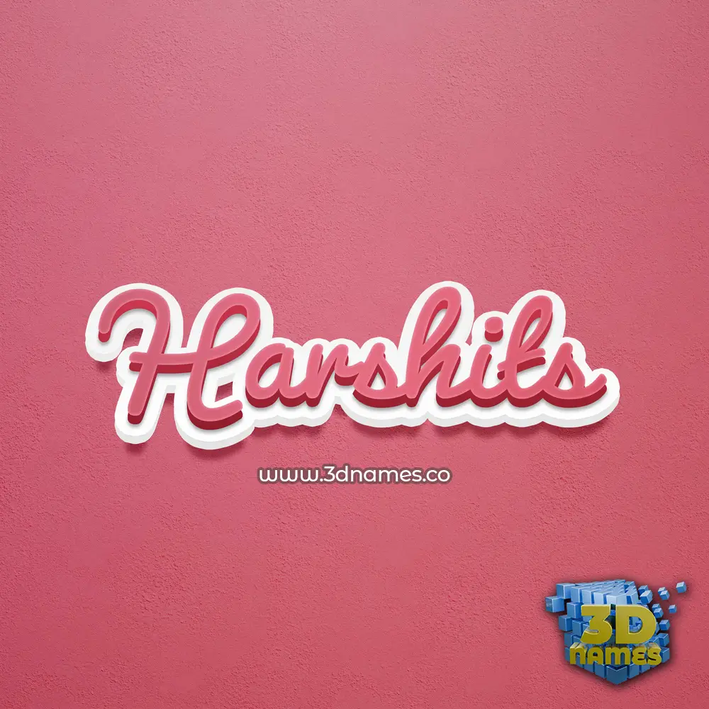 harshits in Red Scribble style - 3D name wallpaper