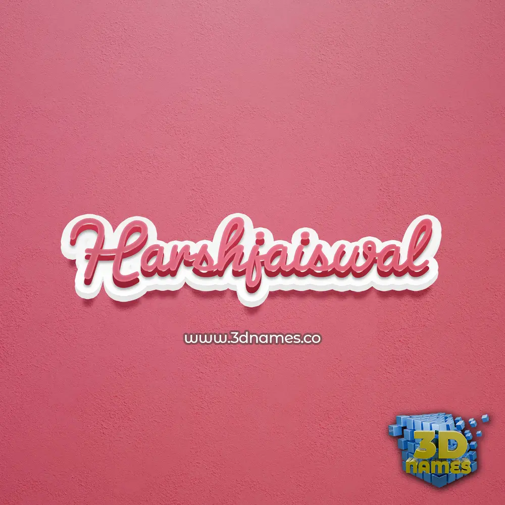 harshjaiswal in Red Scribble style - 3D name wallpaper