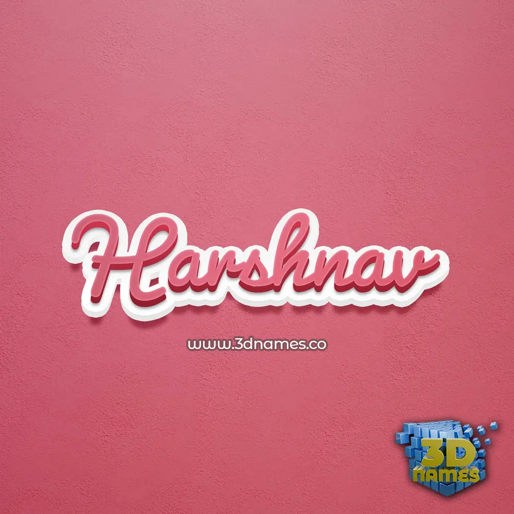 harshnav in Red Scribble style - 3D name wallpaper