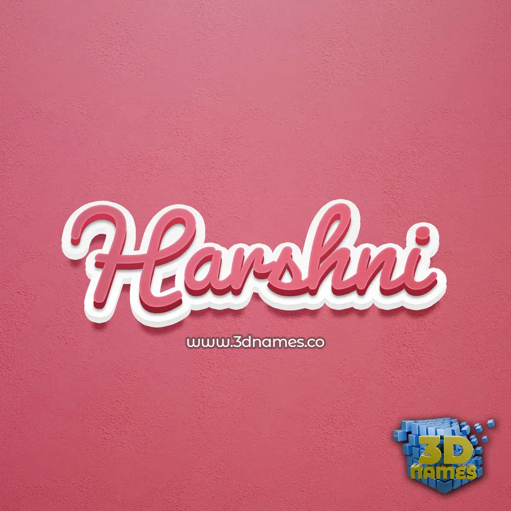 harshni in Red Scribble style - 3D name wallpaper
