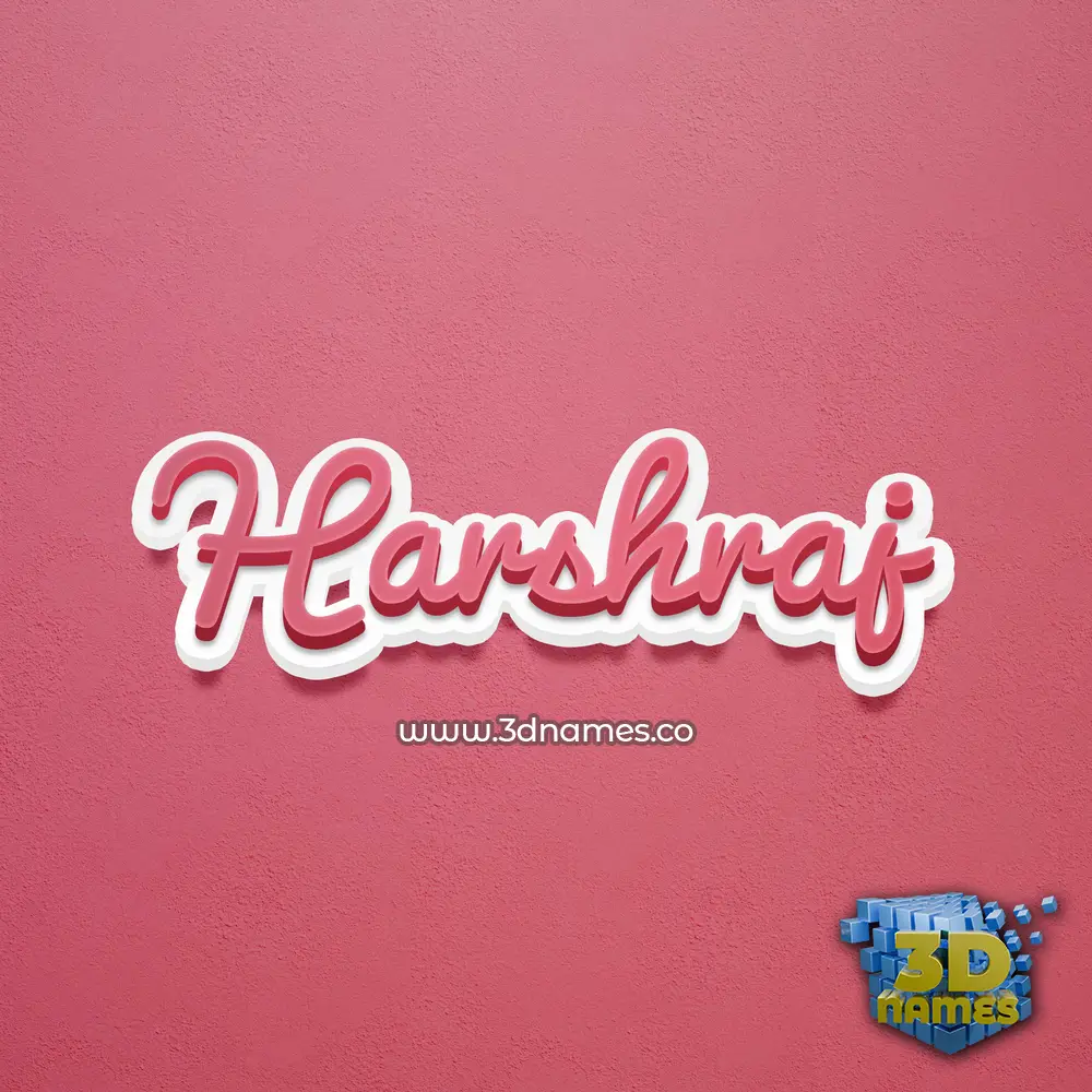 harshraj in Red Scribble style - 3D name wallpaper