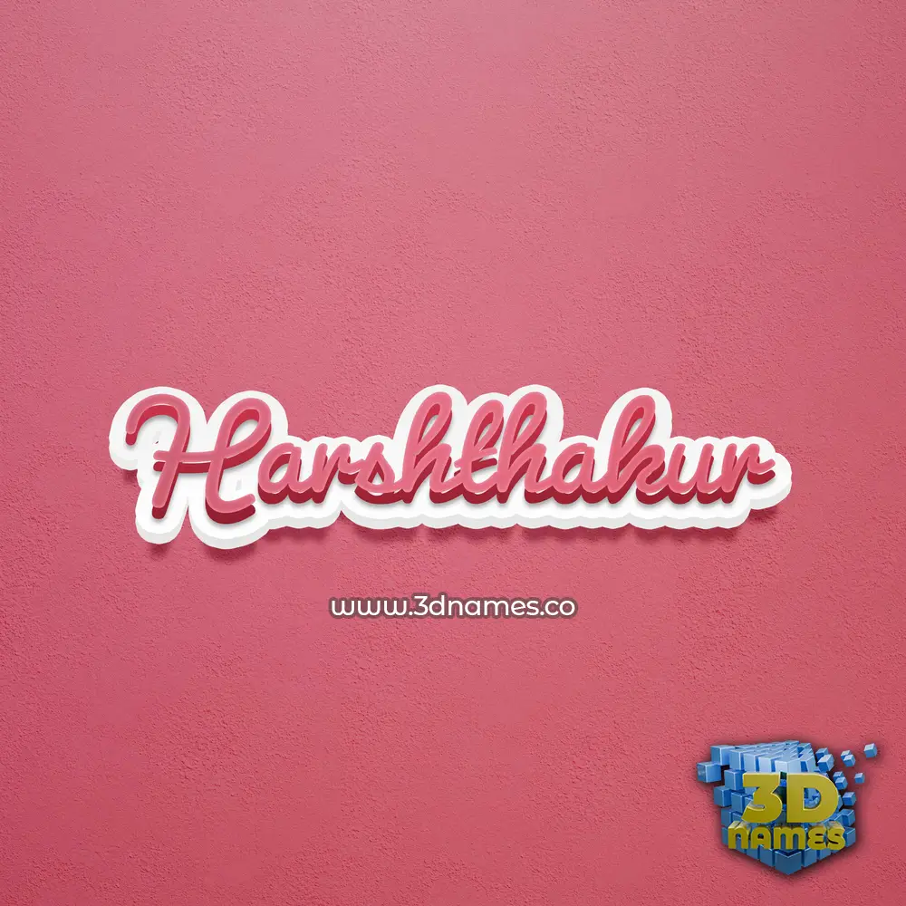 harshthakur in Red Scribble style - 3D name wallpaper
