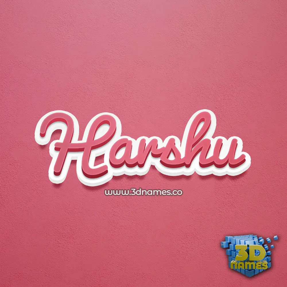 harshu in Red Scribble style - 3D name wallpaper