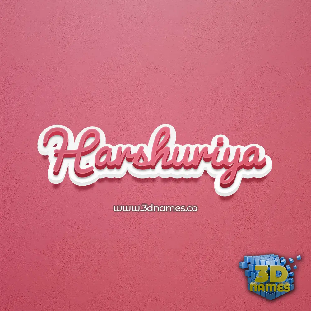 harshuriya in Red Scribble style - 3D name wallpaper