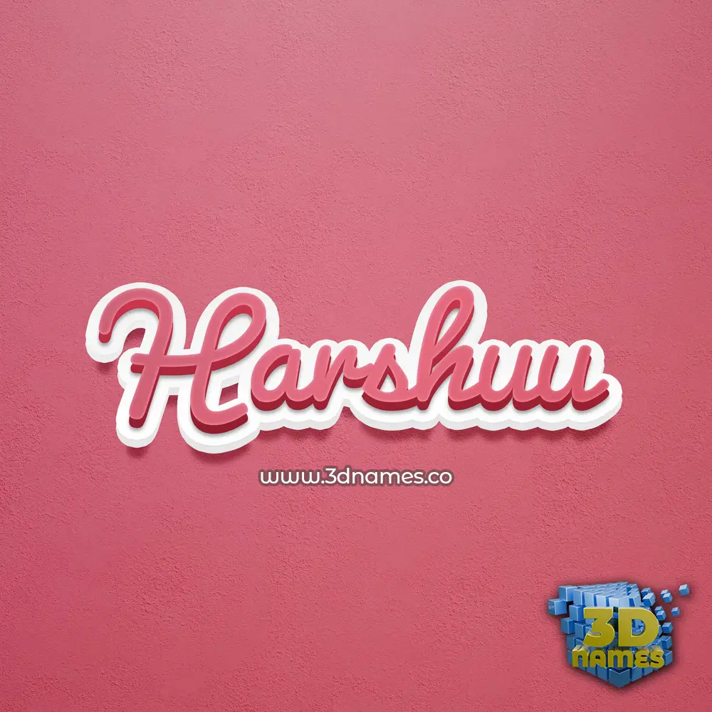 harshuu in Red Scribble style - 3D name wallpaper