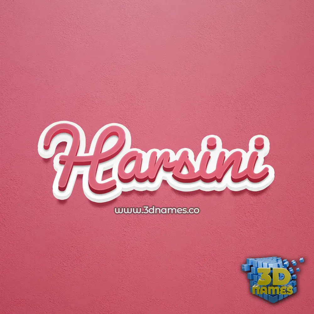 harsini in Red Scribble style - 3D name wallpaper