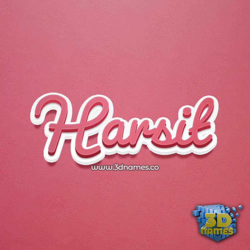 harsit in Red Scribble style - 3D name wallpaper