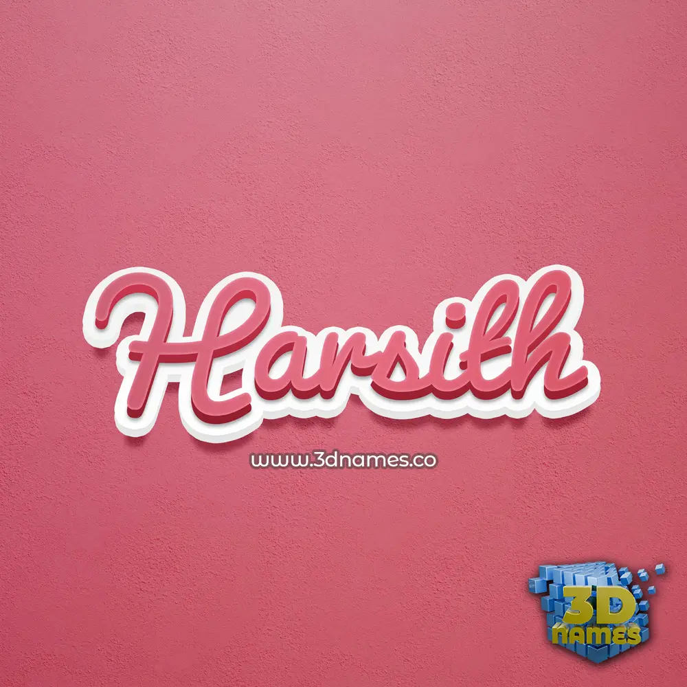 harsith in Red Scribble style - 3D name wallpaper