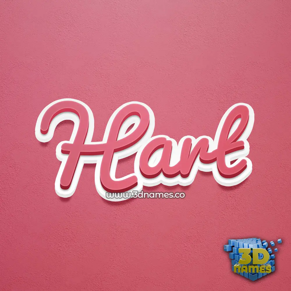 hart in Red Scribble style - 3D name wallpaper