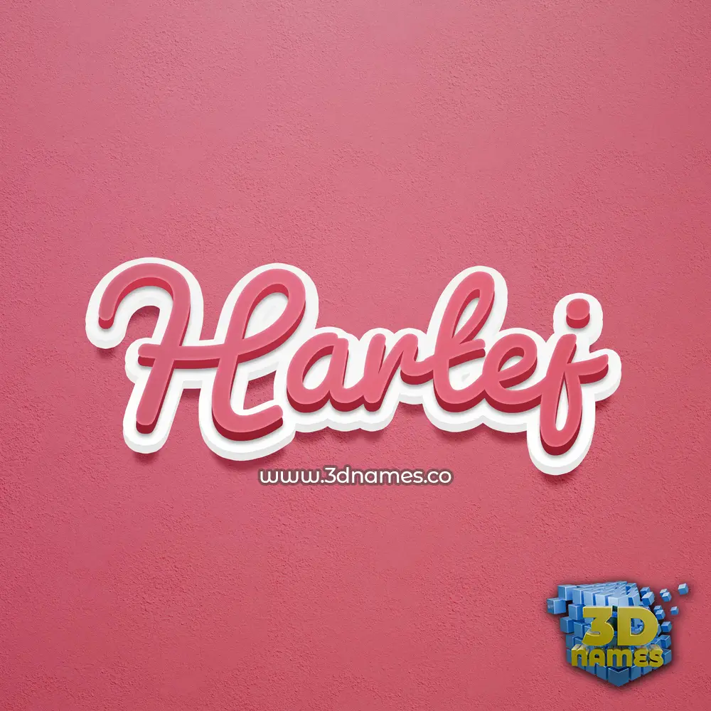 hartej in Red Scribble style - 3D name wallpaper