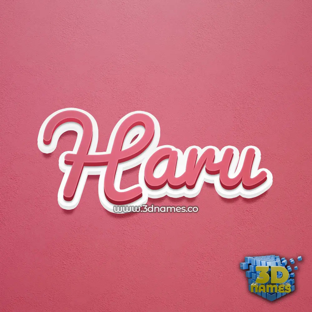 haru in Red Scribble style - 3D name wallpaper