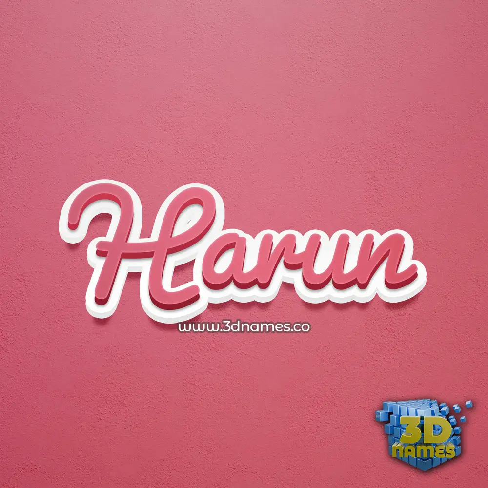 harun in Red Scribble style - 3D name wallpaper