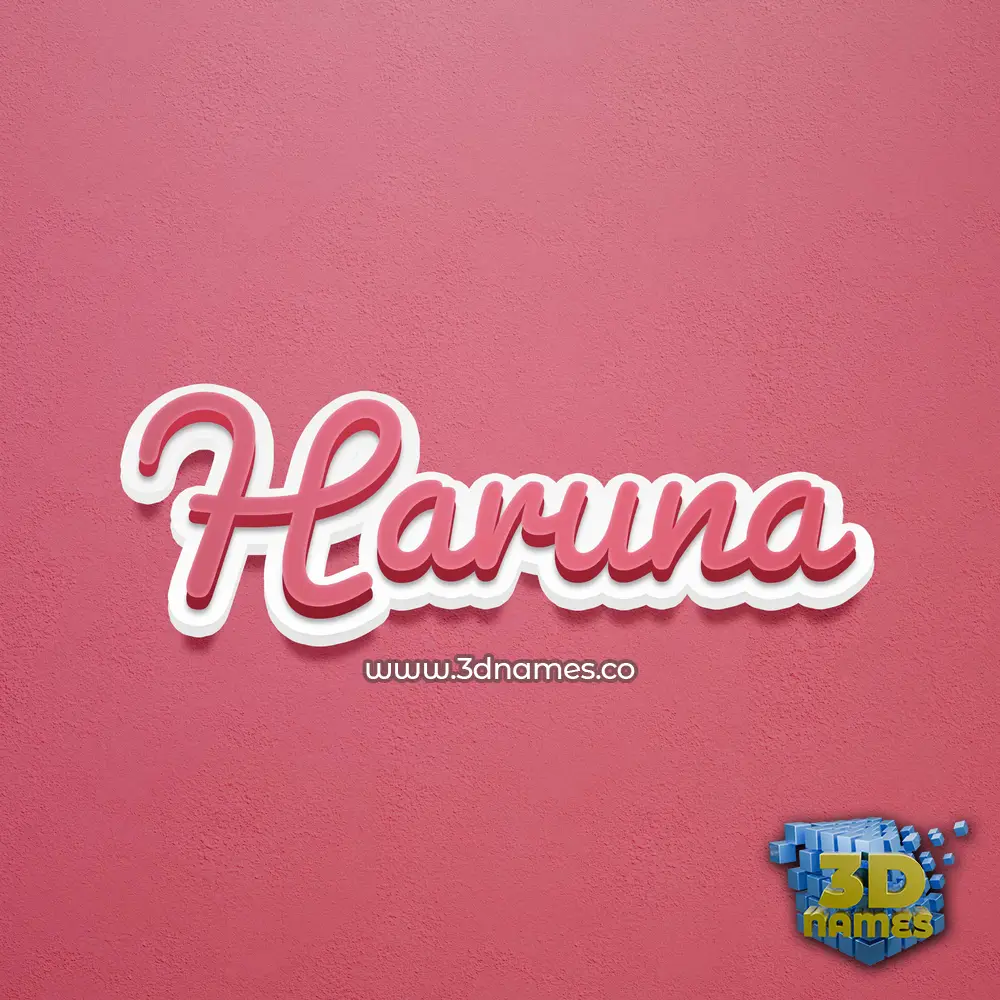 haruna in Red Scribble style - 3D name wallpaper