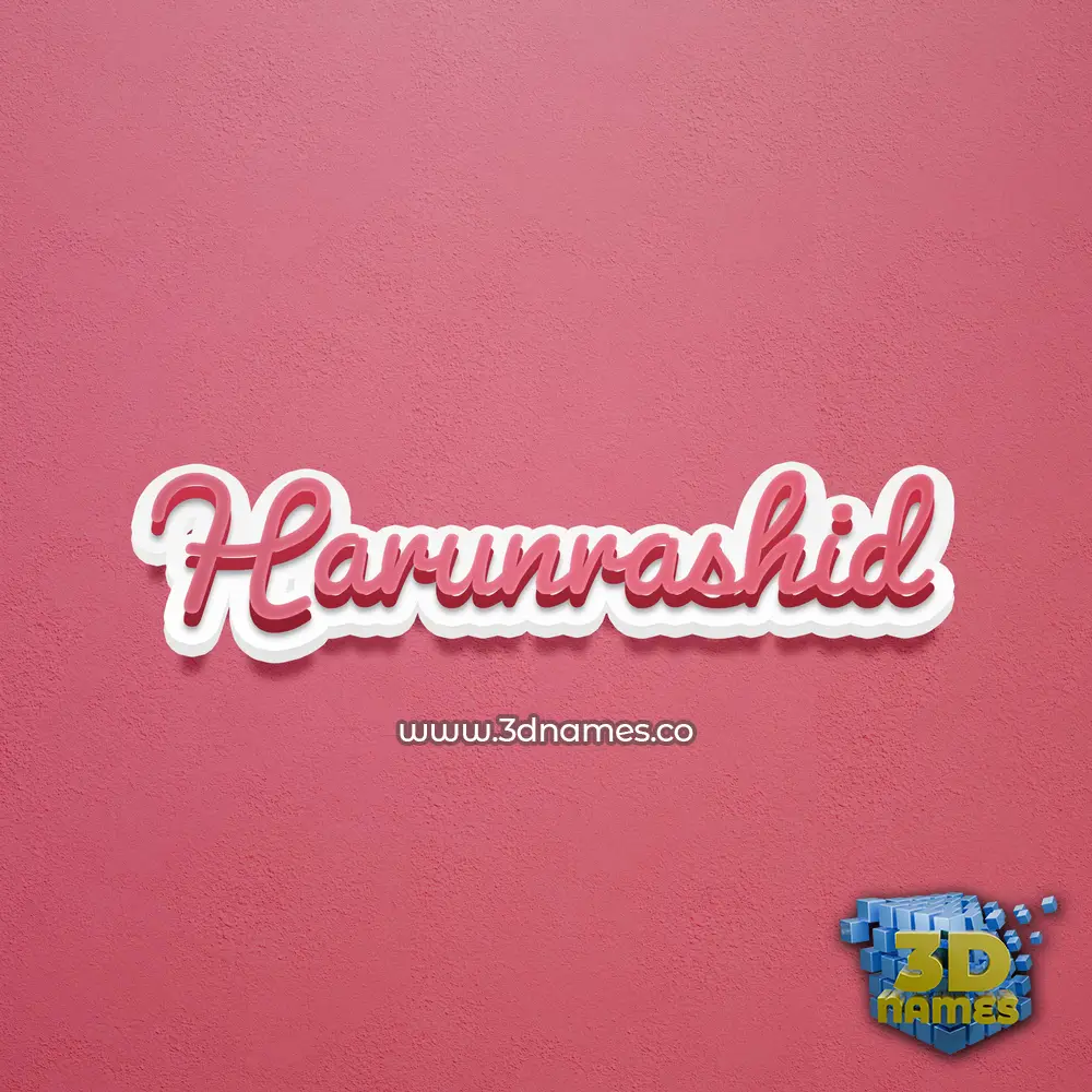 harunrashid in Red Scribble style - 3D name wallpaper