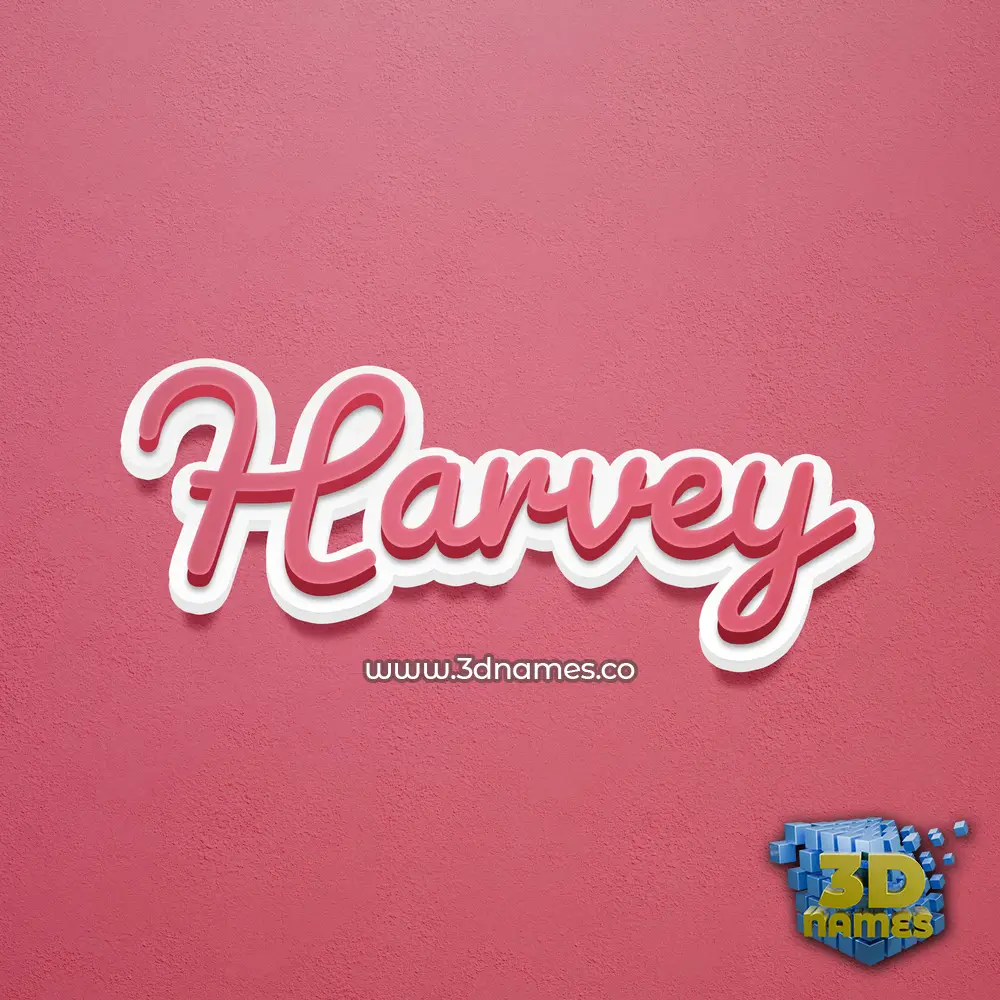 harvey in Red Scribble style - 3D name wallpaper