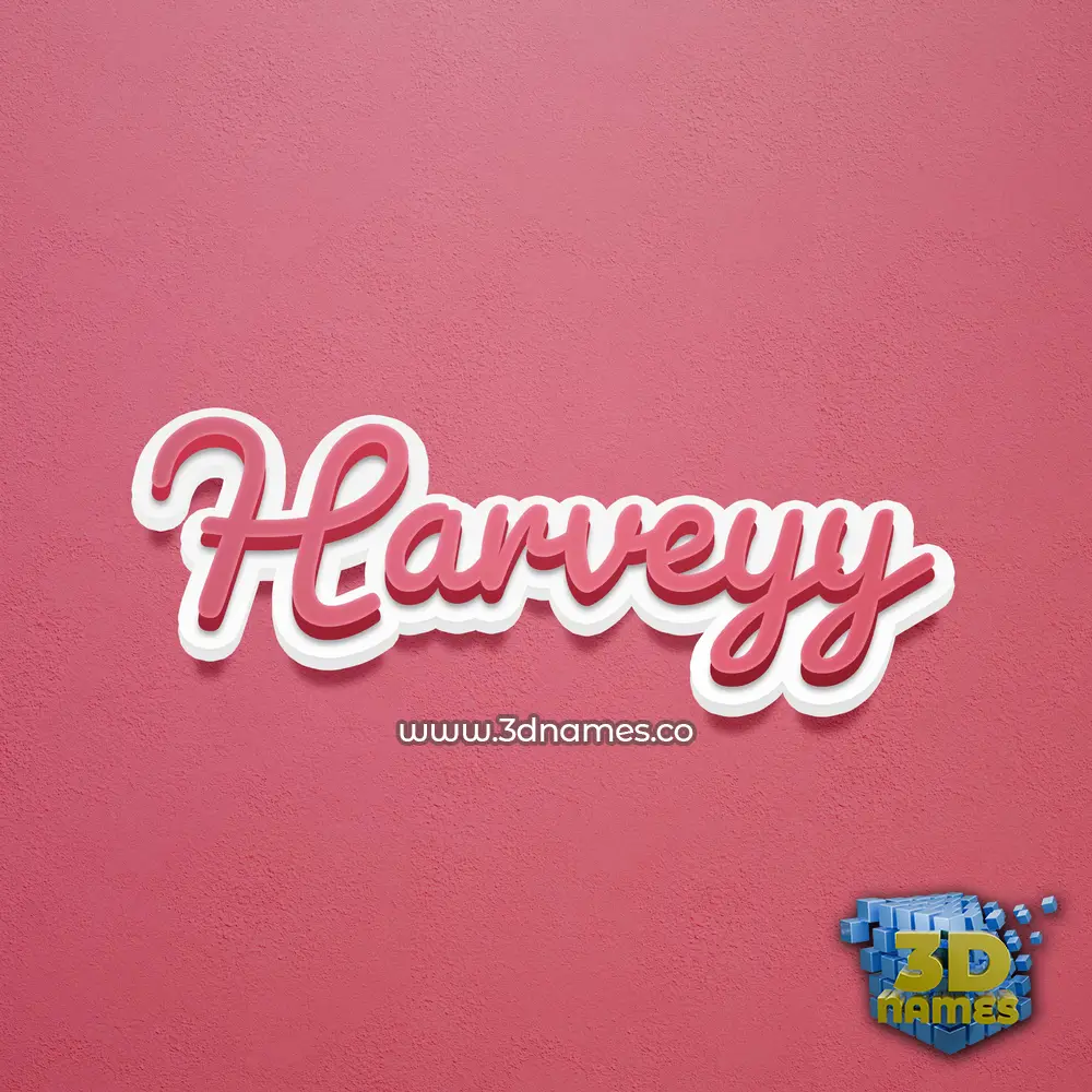 harveyy in Red Scribble style - 3D name wallpaper
