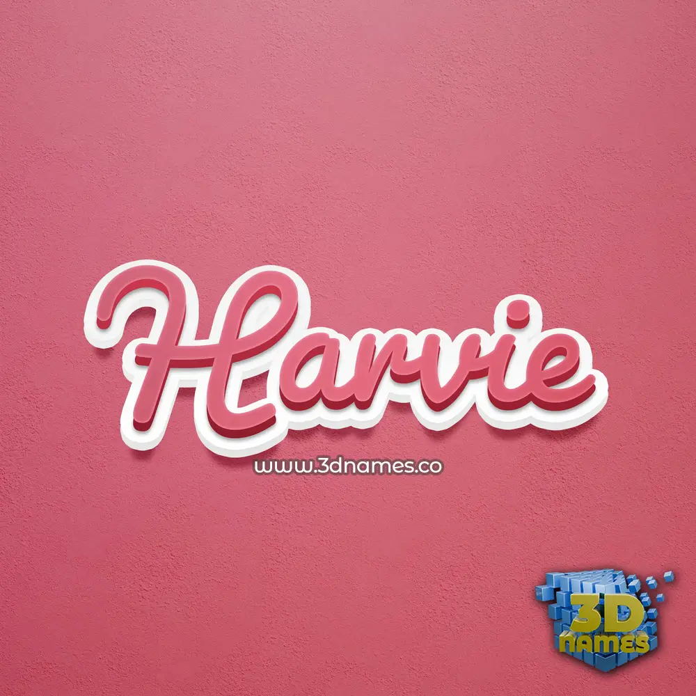 harvie in Red Scribble style - 3D name wallpaper