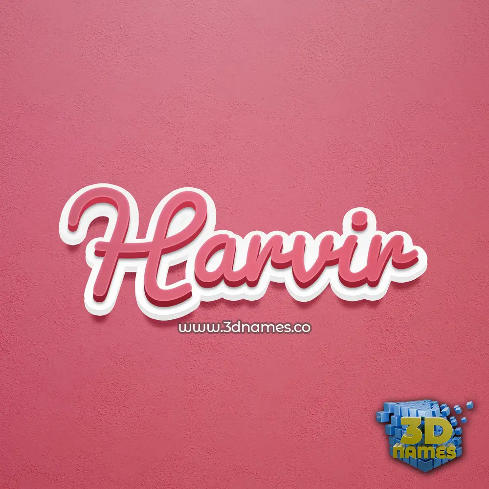 harvir in Red Scribble style - 3D name wallpaper