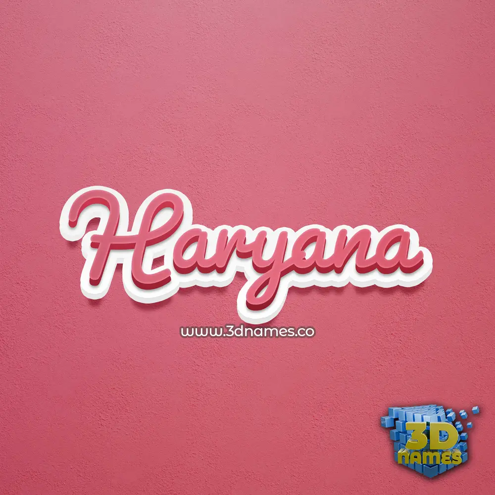 haryana in Red Scribble style - 3D name wallpaper