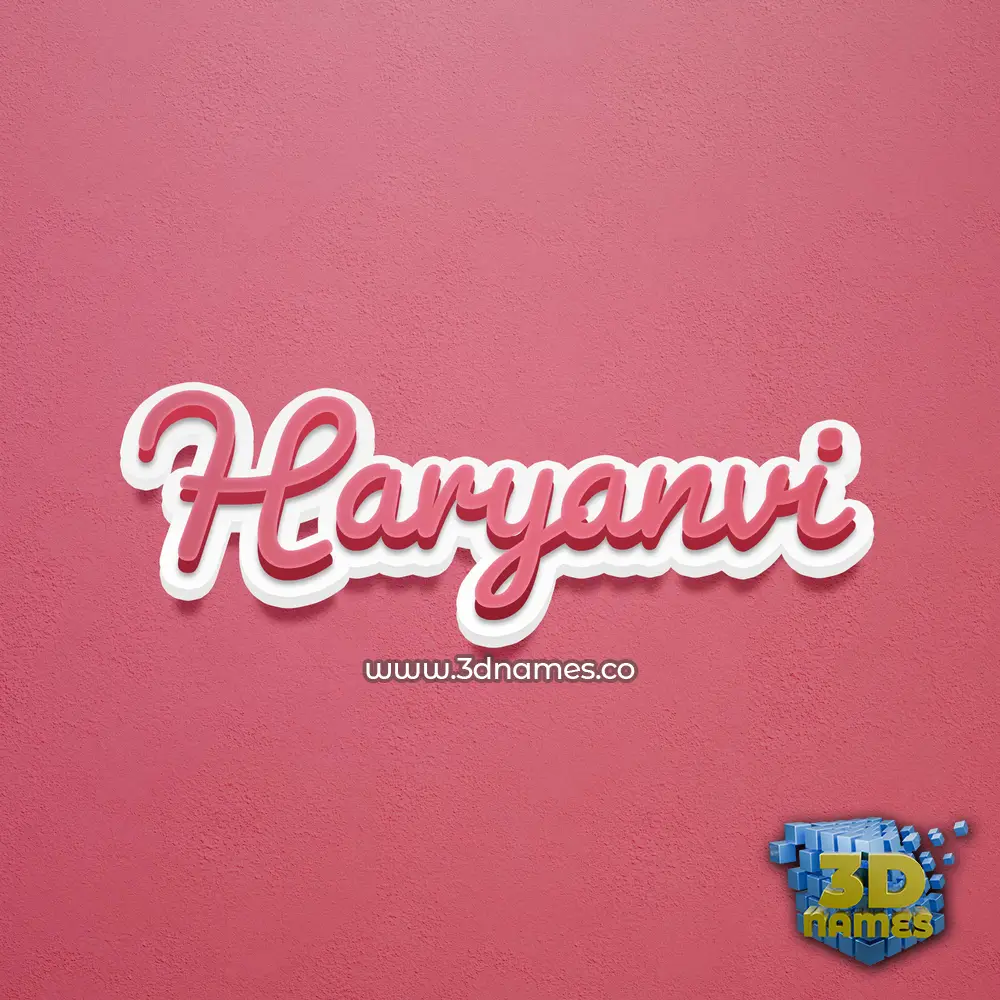 haryanvi in Red Scribble style - 3D name wallpaper